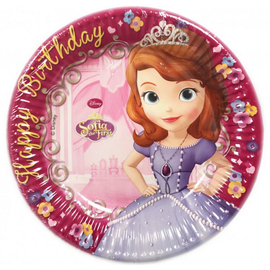 Disney Szófia hercegnő papírtányér, 19,5 cm 8 db-os szett - Boldog születésnapot