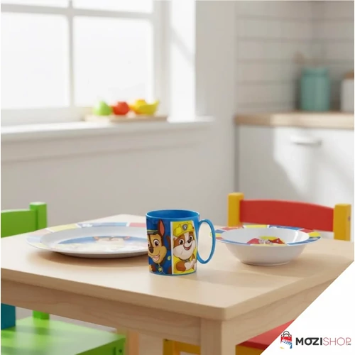 Mancs őrjárat étkészlet, micro műanyag szett bögrével 350 ml - Pup Power