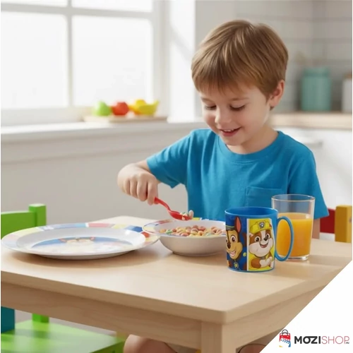 Mancs őrjárat étkészlet, micro műanyag szett bögrével 350 ml - Pup Power