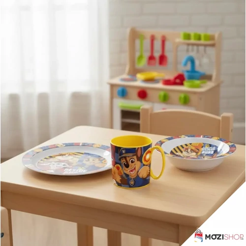 Mancs őrjárat étkészlet, micro műanyag szett bögrével 390 ml - Rescue Pups