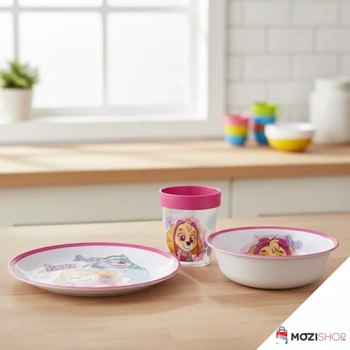 Mancs őrjárat csúszásmentes étkészlet, micro műanyag szett, pohárral 260 ml - Sketch