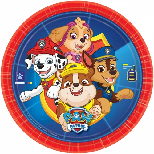 Mancs őrjárat papírtányér 23 cm, 8 db-os szett - Paw Patrol 