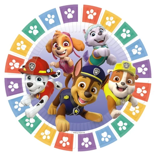 Mancs őrjárat papírtányér 23 cm, 8 db-os szett - Team Paw Patrol 