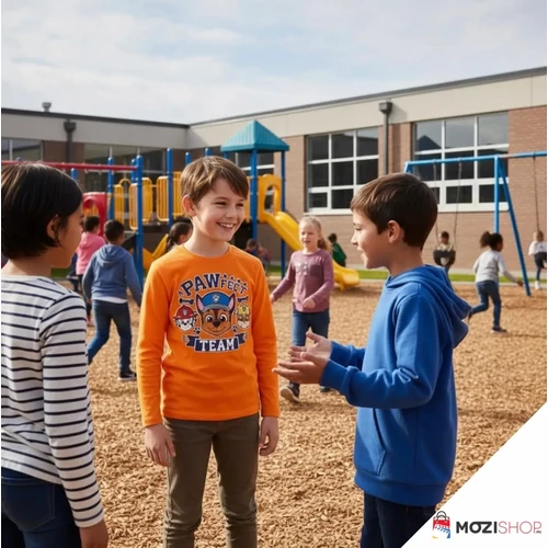 Mancs őrjárat gyerek hosszú ujjú póló 8 év / 128 cm - Pawfect Orange