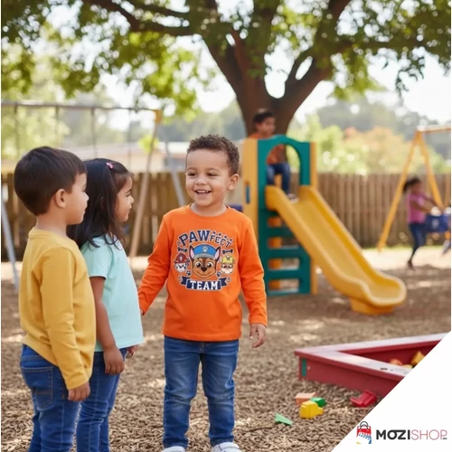 Mancs őrjárat gyerek hosszú ujjú póló 3 év / 98 cm - Pawfect Orange