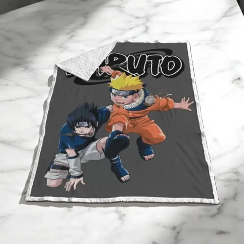 Naruto Sasuke sherpa takaró 120x150cm - Naruto & Sasuke