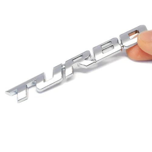 Ezüst Turbo 3D felirat matrica - Több változatban