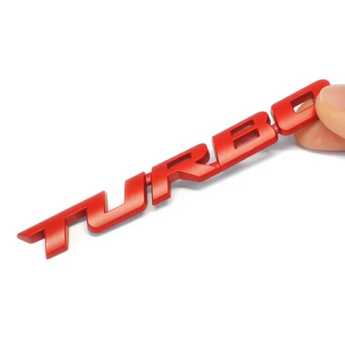 Piros Turbo 3D felirat matrica - Több változatban
