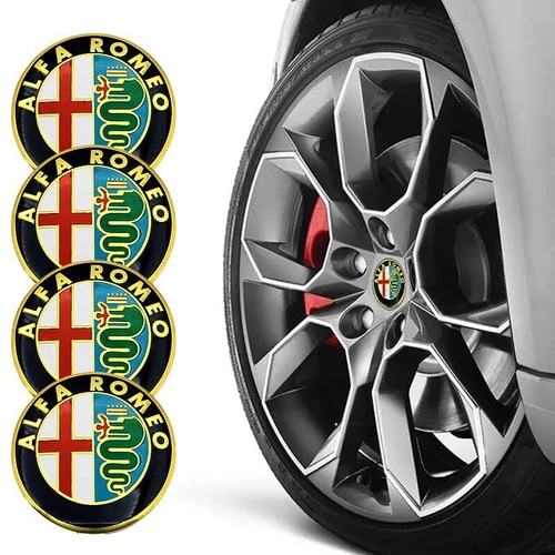 Alfa Romeo felni matrica szett - arany 56 mm-es, 3D kivitel