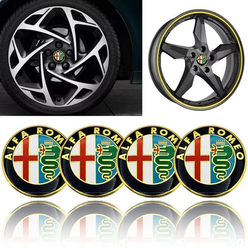 Alfa Romeo felni matrica szett - arany 56 mm-es, 3D kivitel