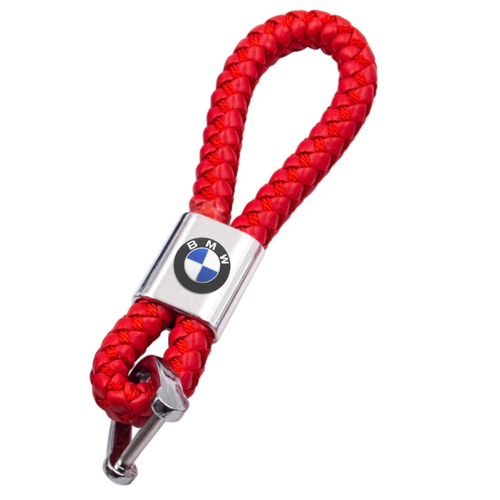 BMW kulcstartó, távirányító tartó fonott műbőr - Piros