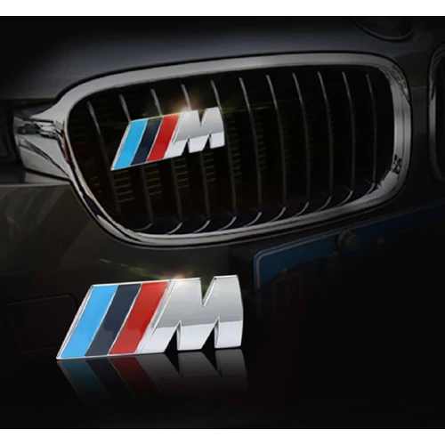 BMW M Power 3D logó hűtőrácsra szerelhető - Ezüst