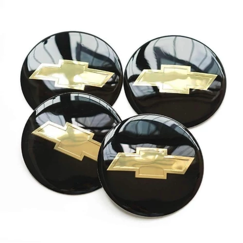 Chevrolet felni matrica szett - fekete 56 mm-es, 3D kivitel