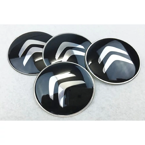 Citroen felni matrica szett - fekete 65 mm-es, 3D kivitel
