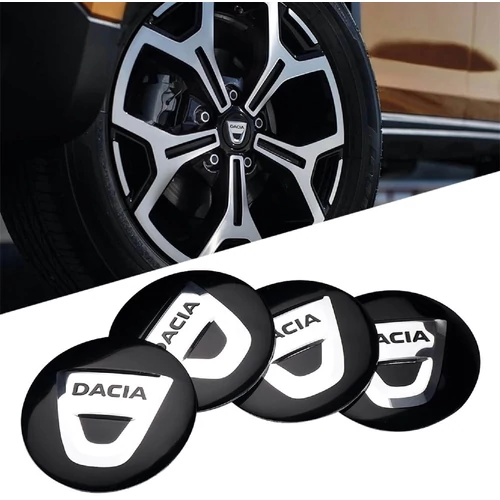 Dacia felni matrica szett - fekete 56 mm-es, 3D kivitel