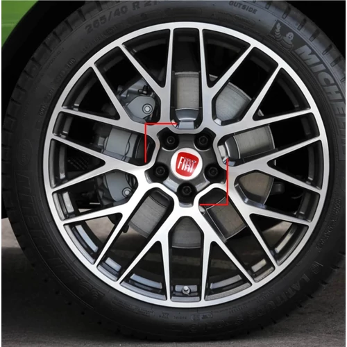 Fiat felni matrica szett - piros 56 mm-es, 3D kivitel