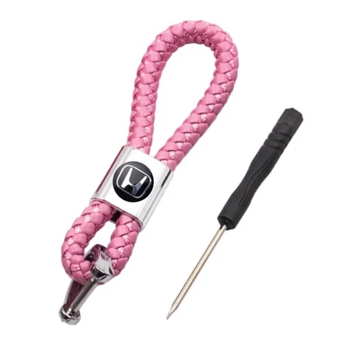 Honda kulcstartó, távirányító tartó fonott műbőr - Pink