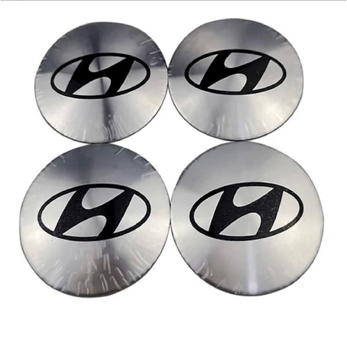 Hyundai felni matrica szett - ezüst 56 mm-es, 3D kivitel