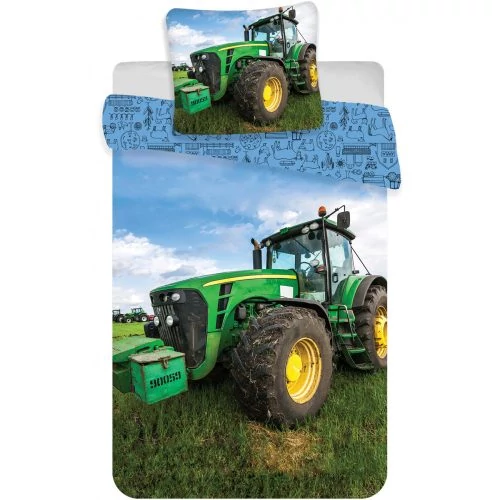 Traktor gyerek ágyneműhuzat garnitúra - Zöld traktor