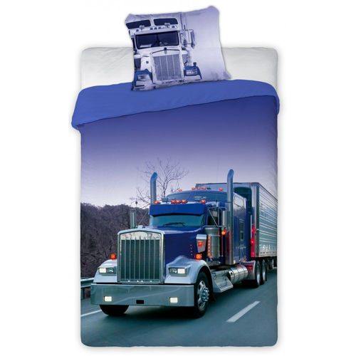 Kamion ágyneműhuzat garnitúra - Kék csőrös kamion