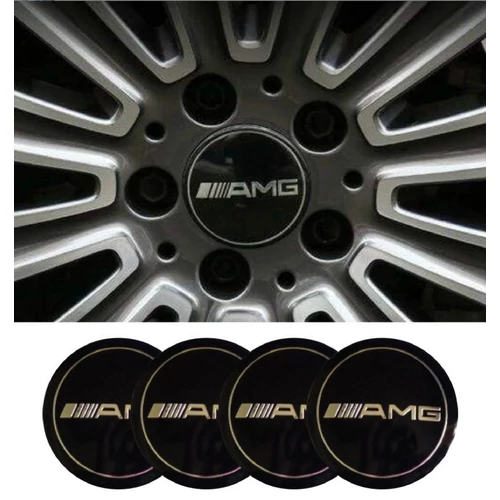 Mercedes AMG felni matrica szett - 56 mm-es, 3D kivitel, fekete 