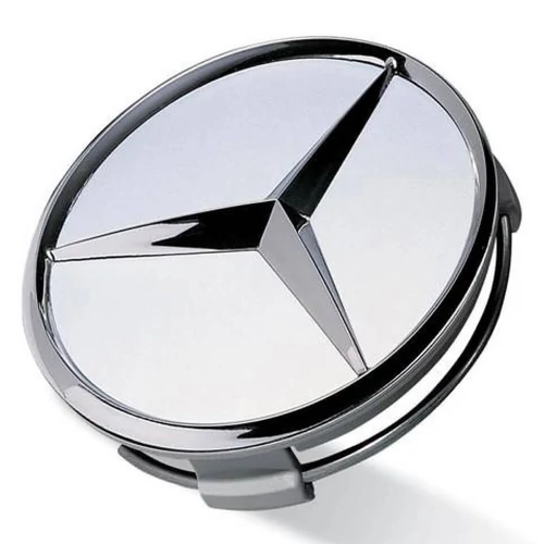 Mercedes felniközép kupak szett - 75 mm-es, 3D kivitel, ezüst 