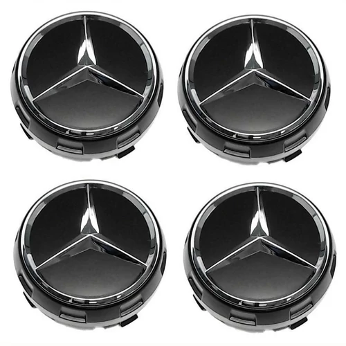 Mercedes felniközép kupak szett - 75 mm-es, 3D kivitel