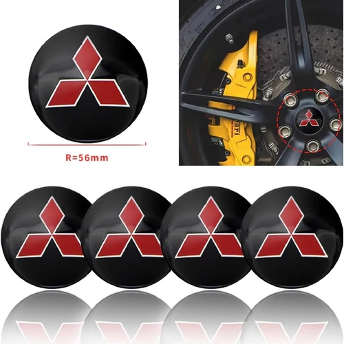 Mitsubishi felni matrica szett - fekete 56 mm-es, 3D kivitel