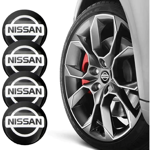 Nissan felni matrica szett - fekete - 56 mm-es, 3D kivitel
