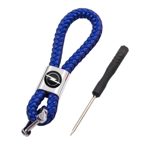 Opel kulcstartó, távirányító tartó fonott műbőr - Kék