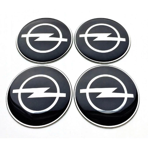 Opel felni matrica szett - fekete 56 mm-es, 3D kivitel