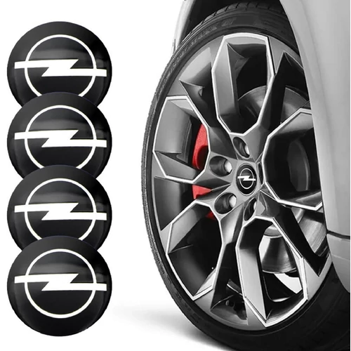 Opel felni matrica szett - fekete 65 mm-es, 3D kivitel
