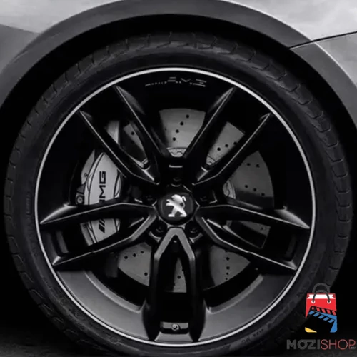 Peugeot felni matrica szett - fekete 56 mm-es, 3D kivitel