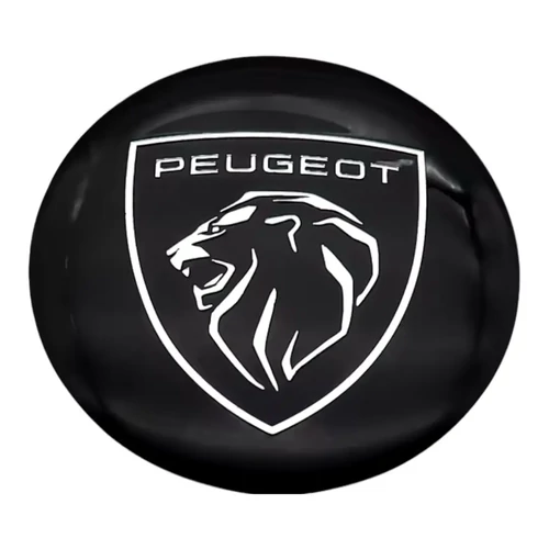 Peugeot felni matrica szett - új logó fekete 56 mm-es, 3D kivitel