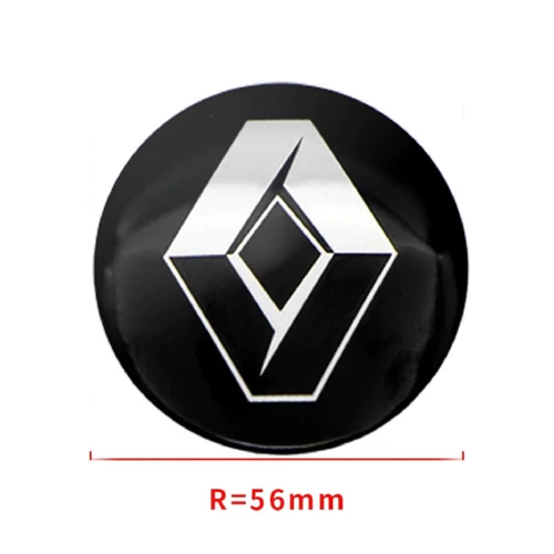 Renault felni matrica szett - fekete 56 mm-es, 3D kivitel