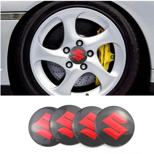 Suzuki felni matrica szett - fekete piros 56 mm-es, 3D kivitel