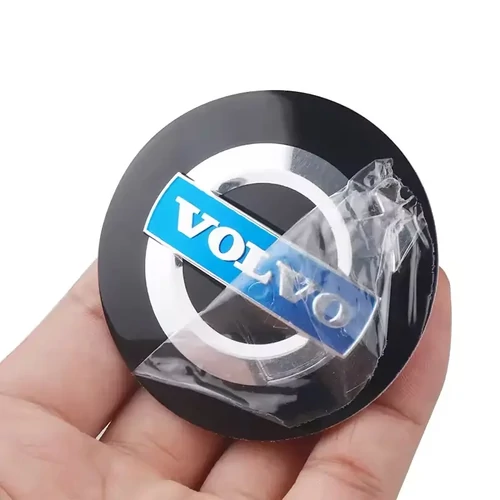 Volvo felni matrica szett - fekete, ezüst, királykék 56 mm-es, 3D kivitel