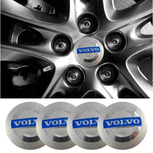 Volvo felni matrica szett - ezüst 65 mm-es, 3D kivitel