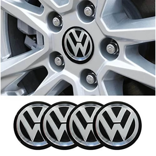 Volkswagen felni matrica szett - fekete ezüst 56 mm-es, 3D kivitel