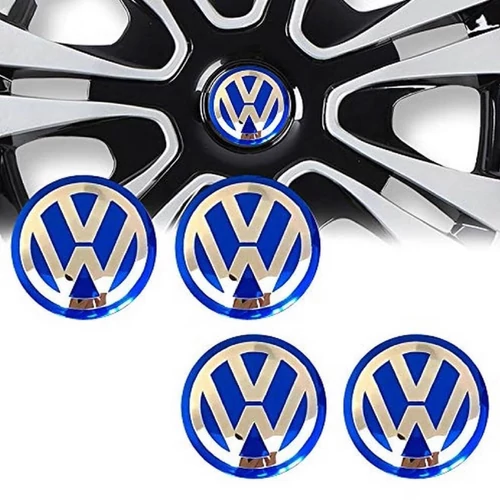 Volkswagen felni matrica szett - királykék 56 mm-es, 3D kivitel
