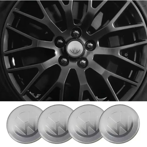 Volkswagen felni matrica szett - ezüst 56 mm-es, 3D kivitel