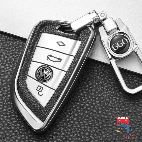 Volkswagen embléma, matrica kulcstartóhoz, 14 mm-es, fekete ezüst 