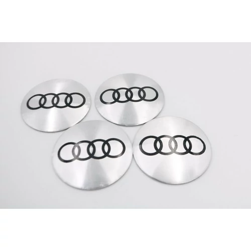 Audi felni matrica szett - ezüst 65 mm-es, 3D kivitel