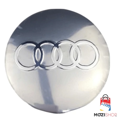 Audi felni matrica szett - ezüst, ezüst logóval 56 mm-es, 3D kivitel