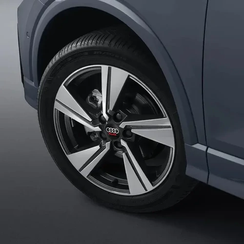 Audi felni matrica szett - fekete-piros 56 mm-es, 3D kivitel