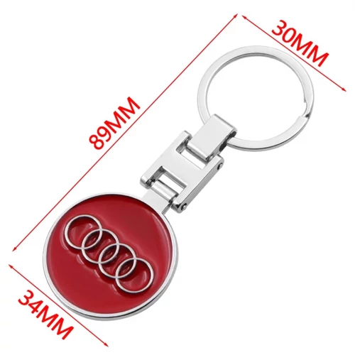 Audi fém kulcstartó - 3D kerek logó