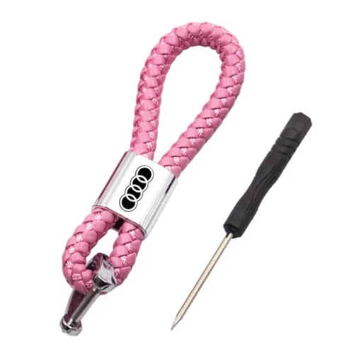 Audi kulcstartó, távirányító tartó fonott műbőr - Pink