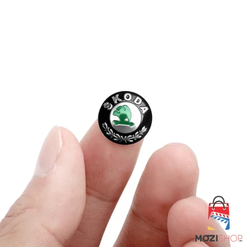 Skoda embléma, matrica kulcstartóhoz, 14 mm-es