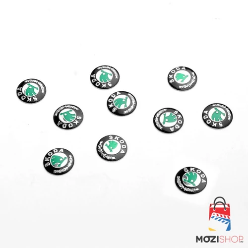 Skoda embléma, matrica kulcstartóhoz, 14 mm-es