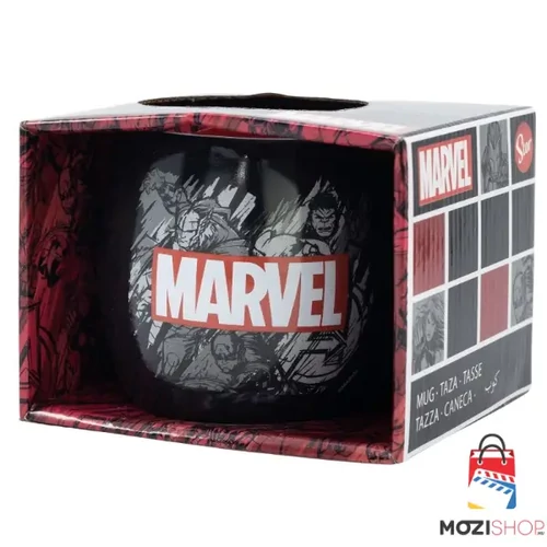 Marvel bögre - Karakterek és logó Black